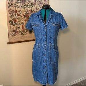 Vintage Denim Button-Up Dress